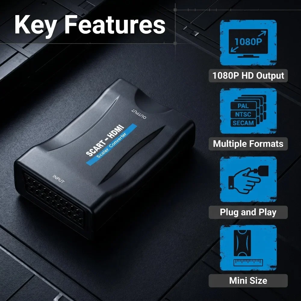 Adaptador convertidor con cabl - Scart To Hdmi reseña y precio